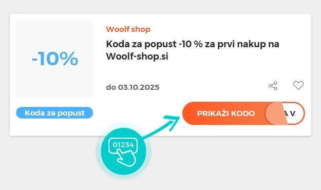 Primer kode za popust za Woolf shop