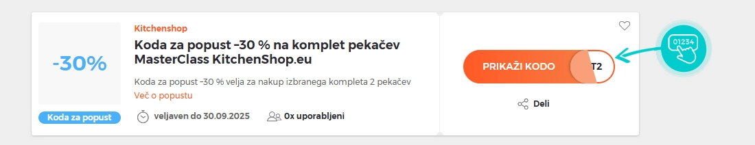 Primer kode za popust za KitchenShop