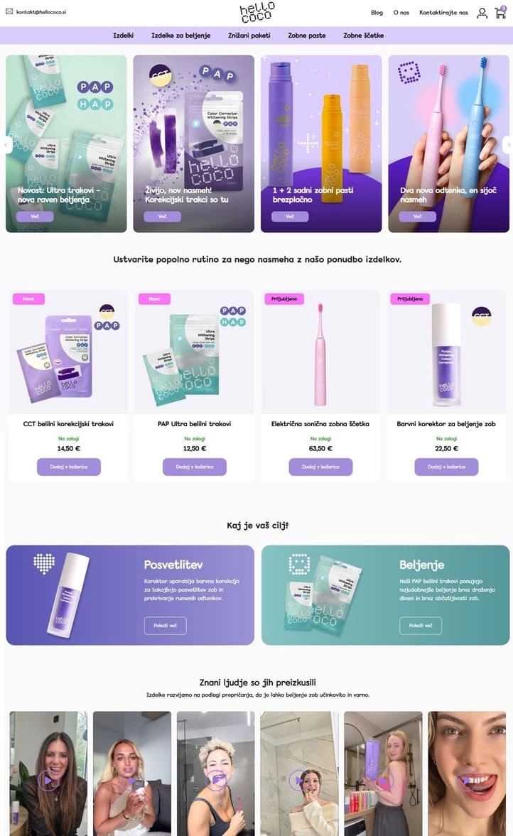 odkrijte hello coco izdelke e-trgovine za beljenje zob iz udobja vašega doma