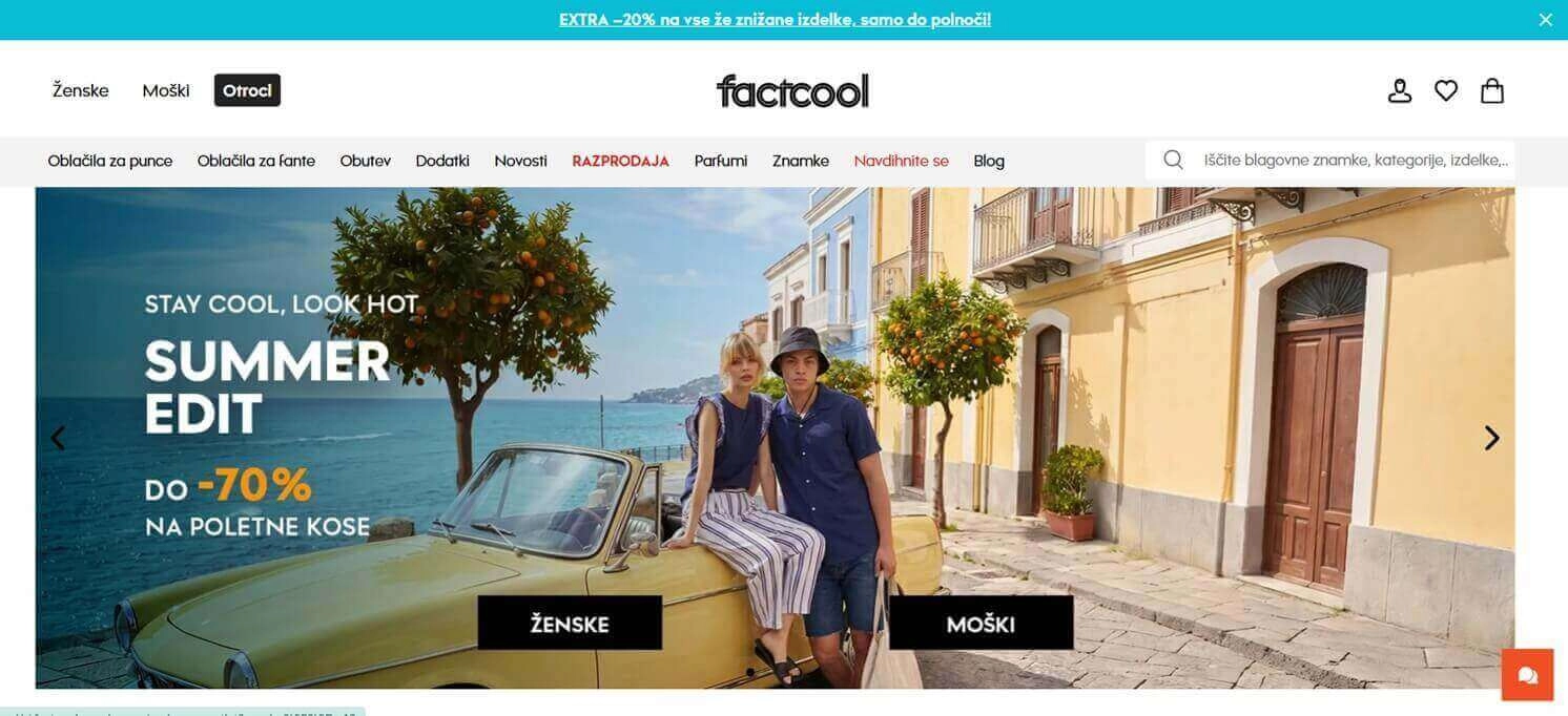Factcool domača spletna stran