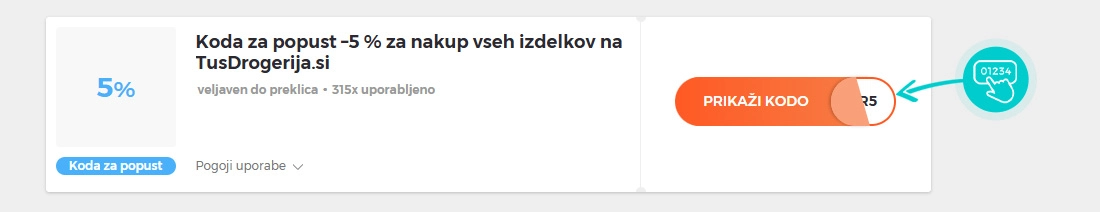 Primer kode za popust za Tuš drogerija