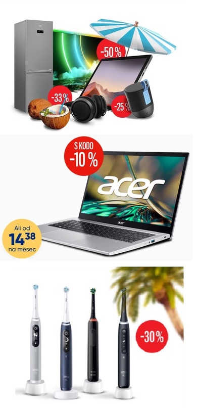 za nakup novega računalnika ali pralnega stroja uporabite kupon za popust