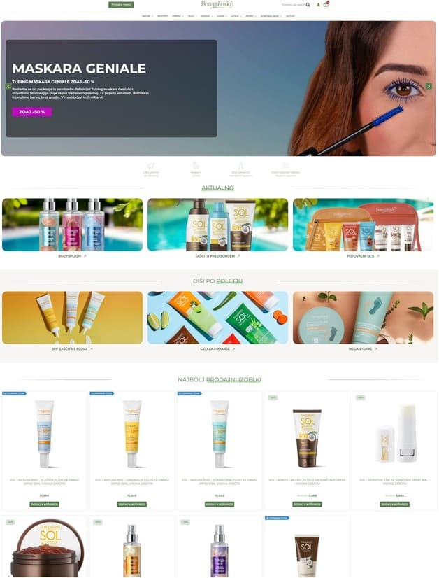 spletna trgovina z naravno kozmetiko lastne prizvodnje iz Toskane