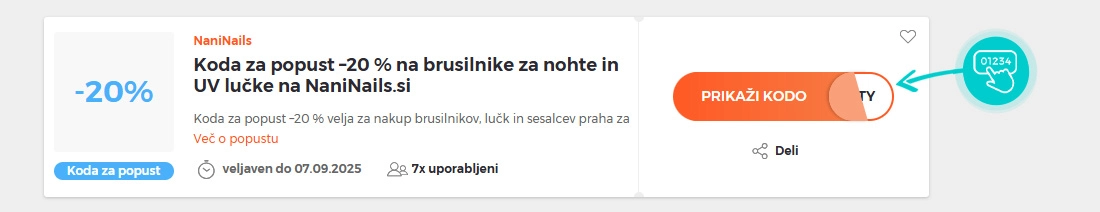 Primer kode za popust za NaniNails