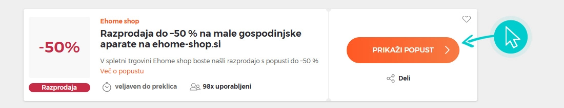 Kako uporabiti Ehome shop popuste