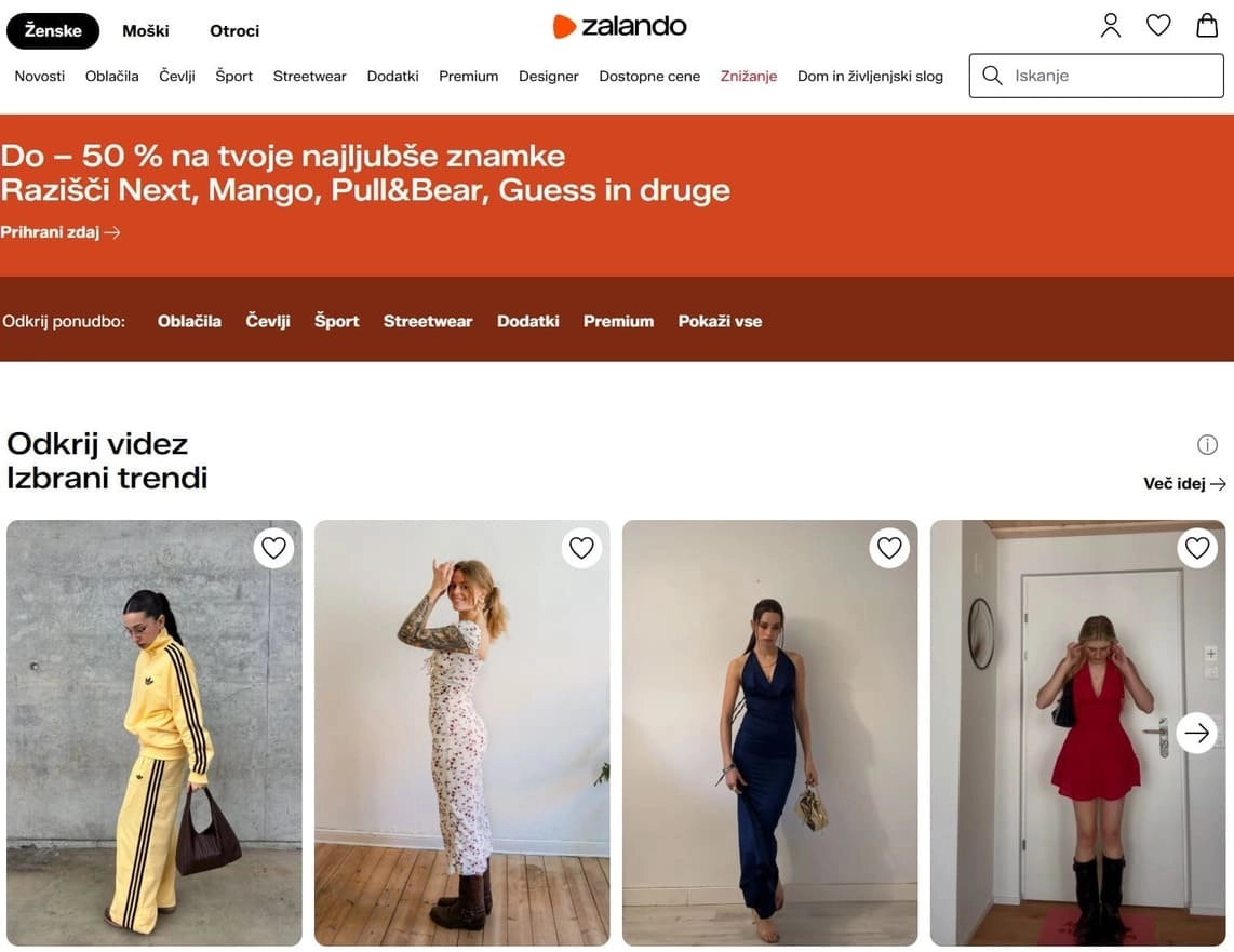 popusti so na voljo tudi za nova oblačila na Zalando