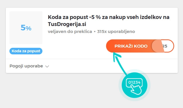 Primer kode za popust za Tuš drogerija